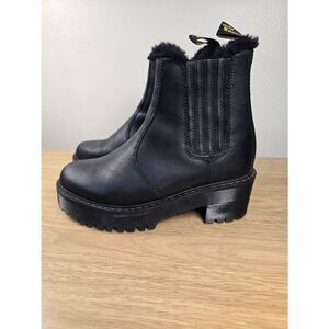 Dr. Marten Rometty FL Faux Fur Lined Platform Chelsea Boots Women's Size 7